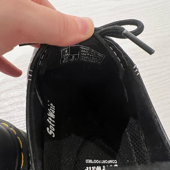 Dr. Martens Audrick White Stitch Leather Platform Shoes - Picture 7 of 7